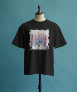 colorful tree design in black