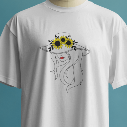 Sunflower Hat Girl T-Shirt